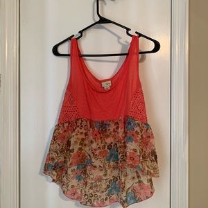 Pink Floral Boutique Crop Top